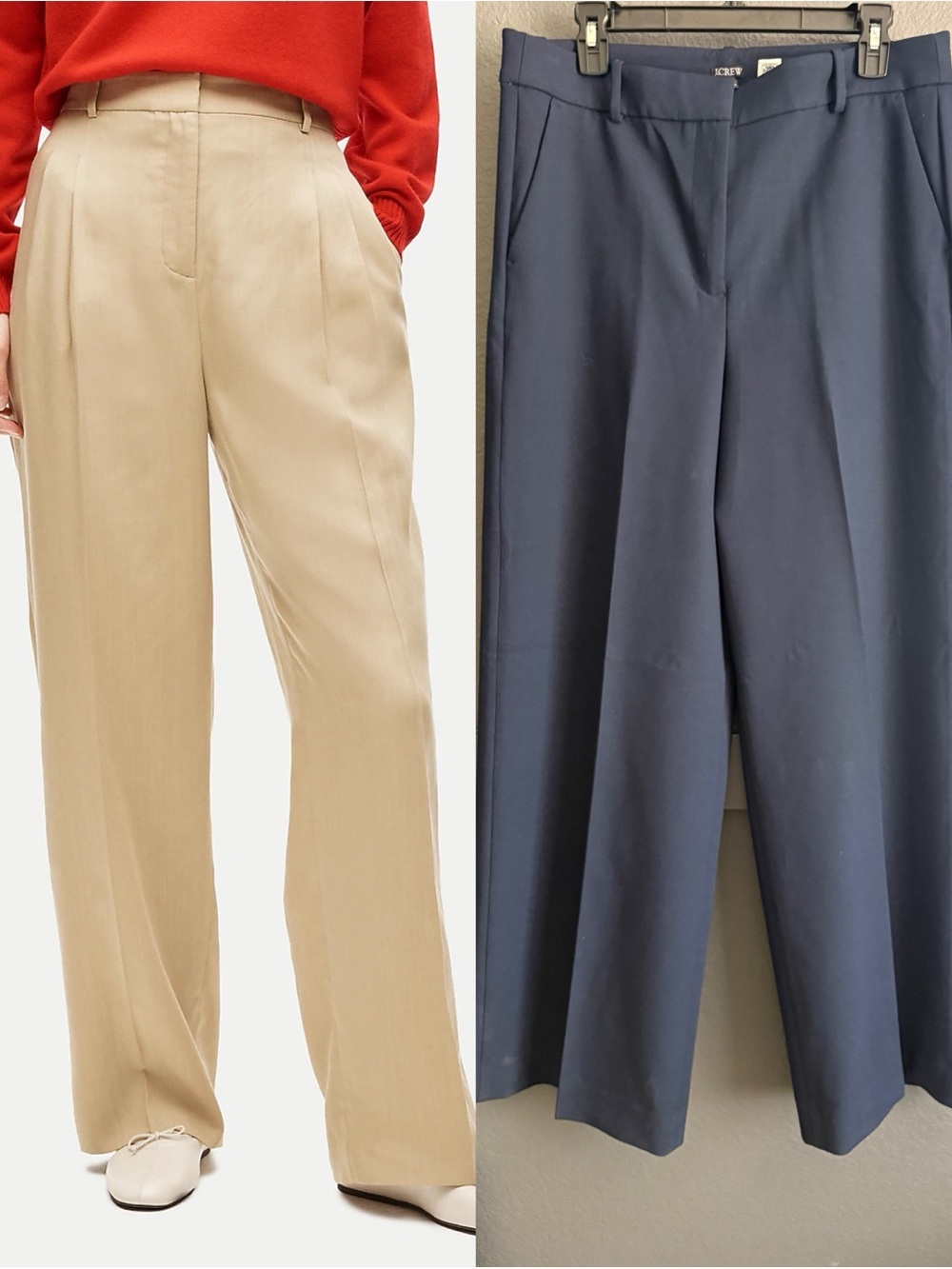 J.CREW • NWT Wide-leg trouser in four-season stretch navy - size 14